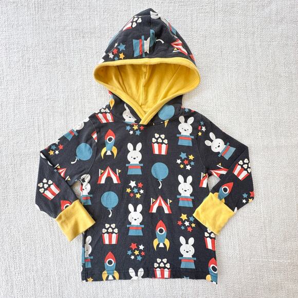 Maxomorra Circus Print Hooded Tee VGUC 18-24mo - Picture 1 of 6